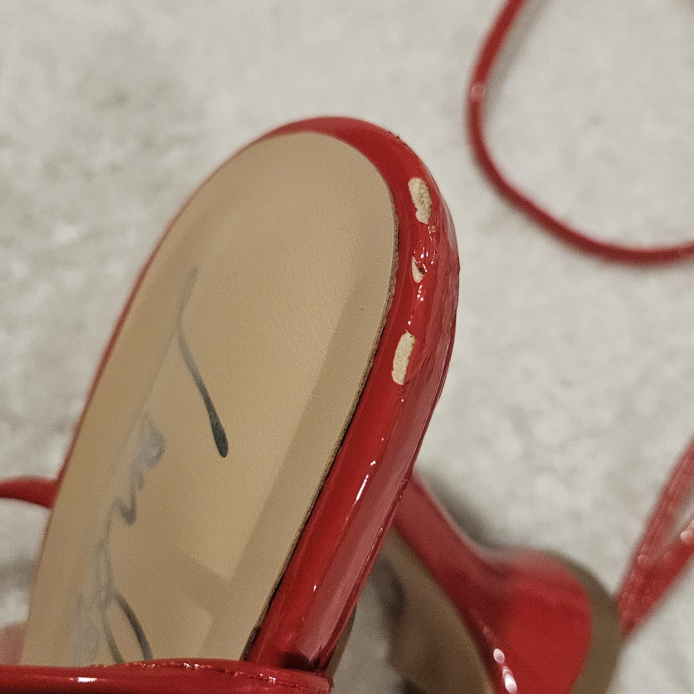 London Rag Red Strappy Sandals Heels Size 9 Y2K 90s Coquette Girl Preppy - Picture 11 of 12